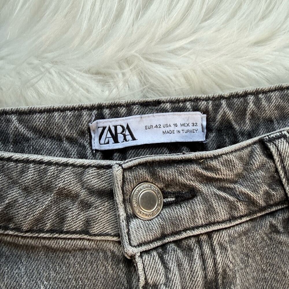 Zara Gray Wide Leg High Rise Jeans - Picture 4 of 7